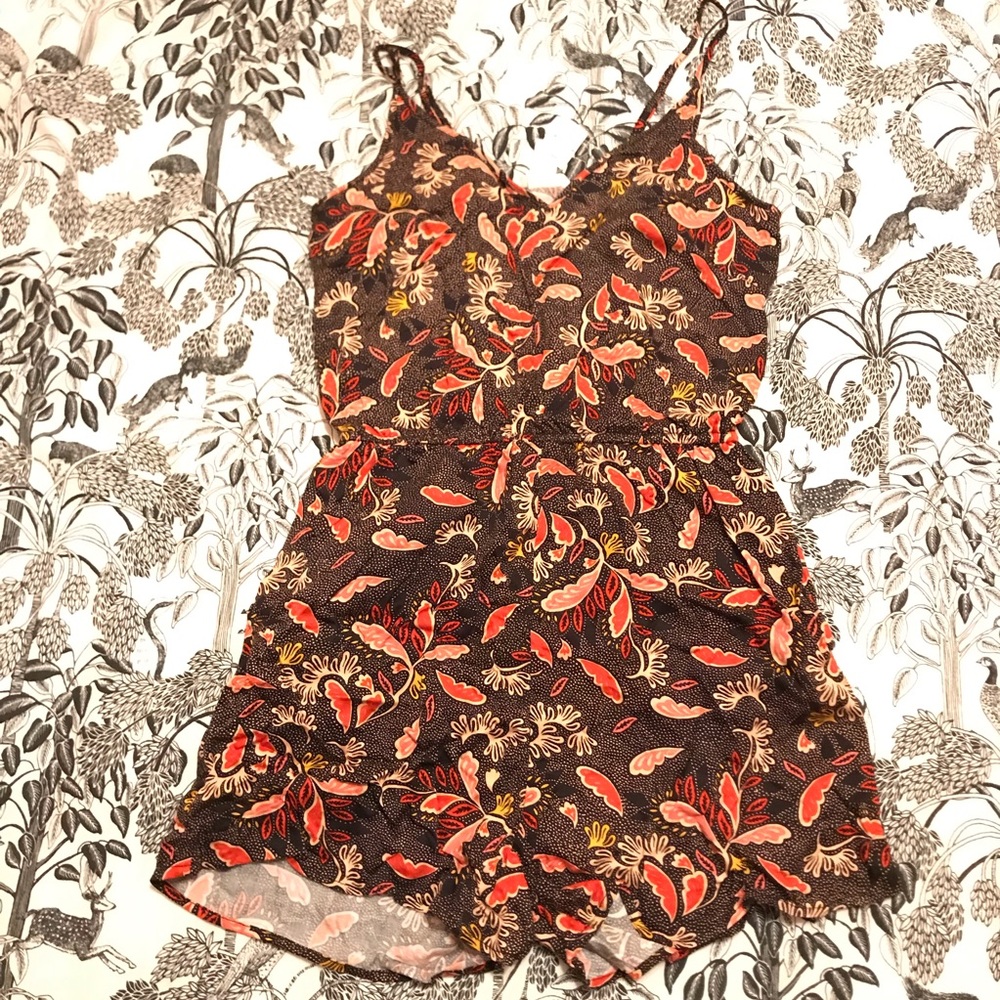 H&M Floral/Leaf Pattern Romper